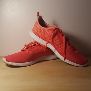 Pink/Orange spotted adidas cloudfoam sneakers